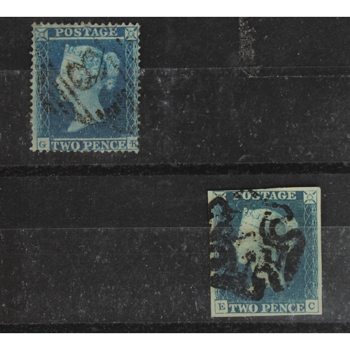 74 - GB - QV 2d blue wmk small crown, perf 16, inverted watermark, SG 2aWi cat £700. Fault to top noted, ... 