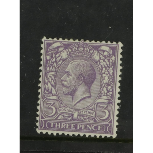 80 - GB - SG.423Wi, 1924 3d KGV stamp, inverted watermark variety, fresh mint condition.