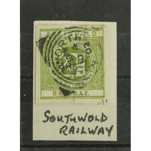 87 - GB - Southwold Railway Suffolk official railway letter stamp 1891 2d with squared circle postmark of... 