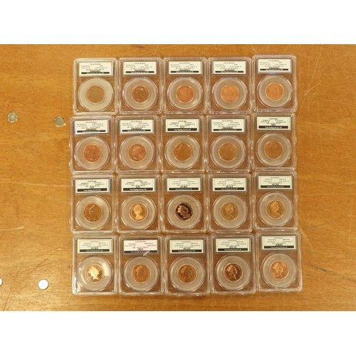 2360 - GB Decimal Coins (60) 2p's to 20p's, slabbed by CGS UK in three CGS boxes.