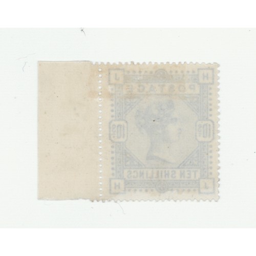 69 - GB - QV 1883/4 10/- pale ultramarine, SG183a, white paper, mm, fresh looking wing margin example, ca... 