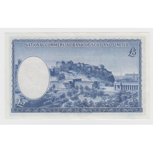 422 - Scotland, National Commercial Bank 5 Pounds dated 4th January 1966, signed David Alexander, serial K... 