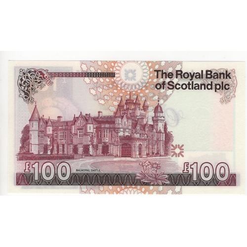 448 - Scotland, Royal Bank of Scotland plc 100 Pounds dated 20th December 2007, signed Fred Goodwin, seria... 