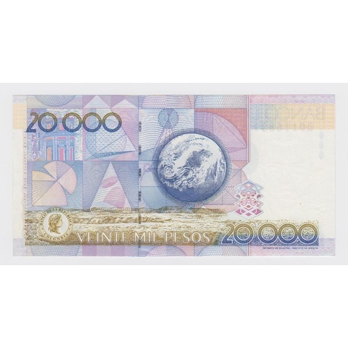 510 - Colombia 20000 Pesos dated 1st May 2000, rare REPLACEMENT note with diamond shape beside signatures,... 