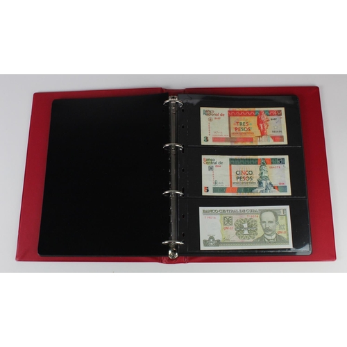 518 - Cuba (35), collection in album with slipcase, date range 1949 - 2017 denominations from 1 Peso to 10... 