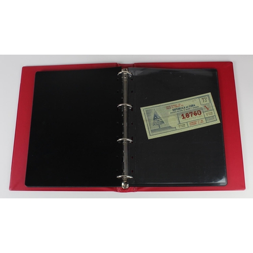 518 - Cuba (35), collection in album with slipcase, date range 1949 - 2017 denominations from 1 Peso to 10... 