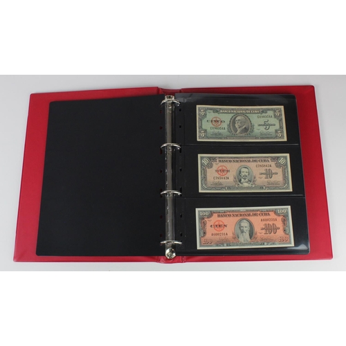 518 - Cuba (35), collection in album with slipcase, date range 1949 - 2017 denominations from 1 Peso to 10... 