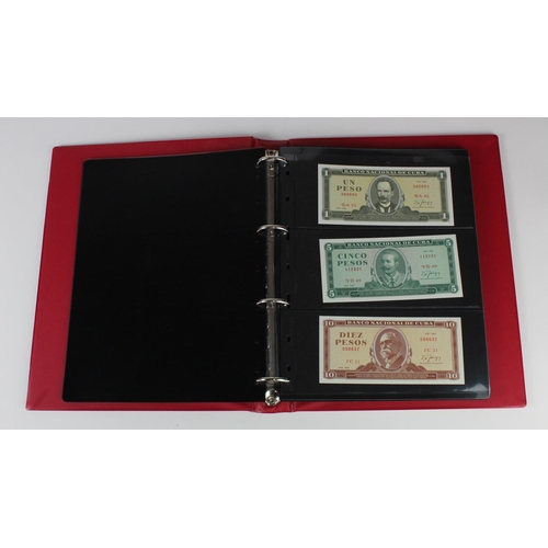 518 - Cuba (35), collection in album with slipcase, date range 1949 - 2017 denominations from 1 Peso to 10... 