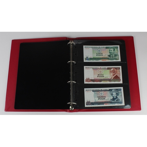 518 - Cuba (35), collection in album with slipcase, date range 1949 - 2017 denominations from 1 Peso to 10... 