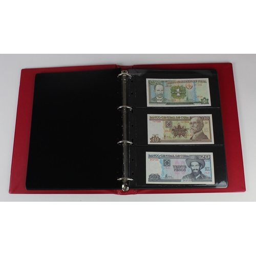 518 - Cuba (35), collection in album with slipcase, date range 1949 - 2017 denominations from 1 Peso to 10... 