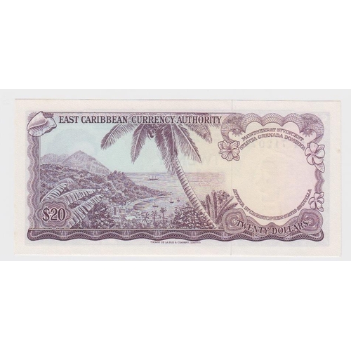 528 - East Caribbean 20 Dollars issued 1965, serial A14 712071 (TBB B103c10, Pick15g) Uncirculated and rar... 