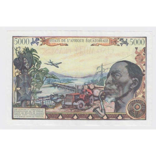 535 - Equatorial African States 5000 Francs issued 1963, code letter C, serial F.2 542 (TBB B204c, Pick6c)... 