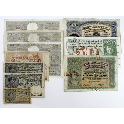 537 - Europe (10), Switzerland (3) 50 Franken dated 1939, 50 Franken dated 1969, 100 Franken dated 1927, B... 