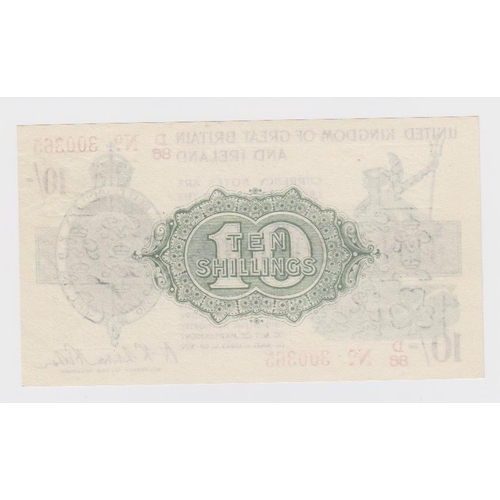 69 - Warren Fisher 10 Shillings (T26, Pick356) issued 1919, rarer FIRST SERIES serial D/86 300365, No. wi... 