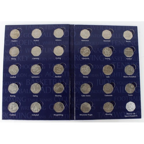 1069 - GB 50p's (29) set of London 2012 Olympics in a folder by Lighthouse.