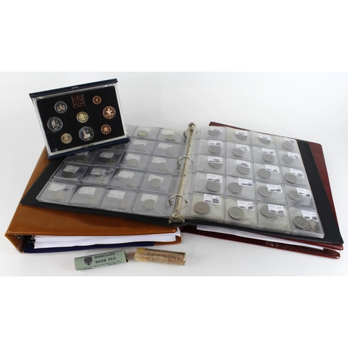 1081 - GB Coins, a collection of predecimal and decimal in three albums, including currency issue commemora... 