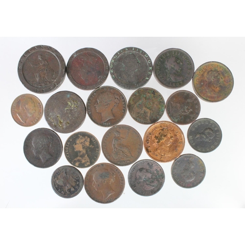 1083 - GB Copper & Bronze (19) 18th-19thC, mixed grade.