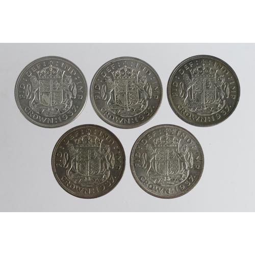 1110 - GB Crowns (5) 1937, GVF-GEF