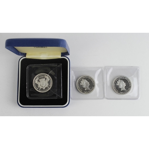 1215 - GB Silver Proof £2 coins (3): 1986, 1989 bill and 1989 claim, aFDC with one case but no certs.