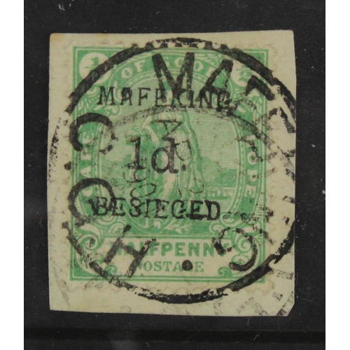 163 - Mafeking Siege Cape of Good Hope 1d-on-½d, SG.2 fine used on small piece, cat £120.