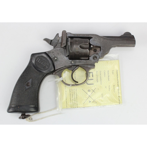 1646 - WW2 W/D marked Webley Mark IV Service Revolver with the scarce 3