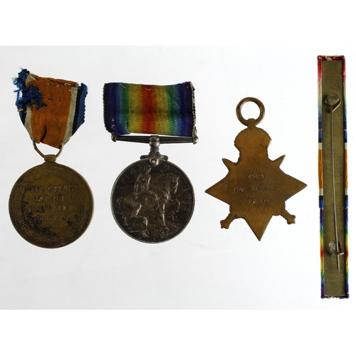 1651 - 1914 Star Trio to 47418 Dvr T Greaves RFA (Sgt on pair). (3)