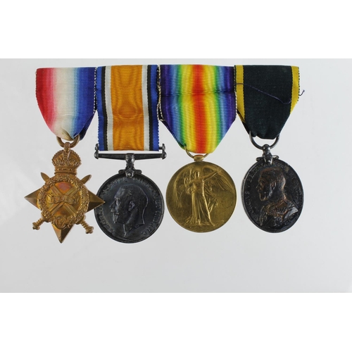 1669 - 1915 Star Trio (T4-039963 Dvr T H Hearne ASC) and GV Territorial Efficiency Medal (T4-039963 Cpl T H... 