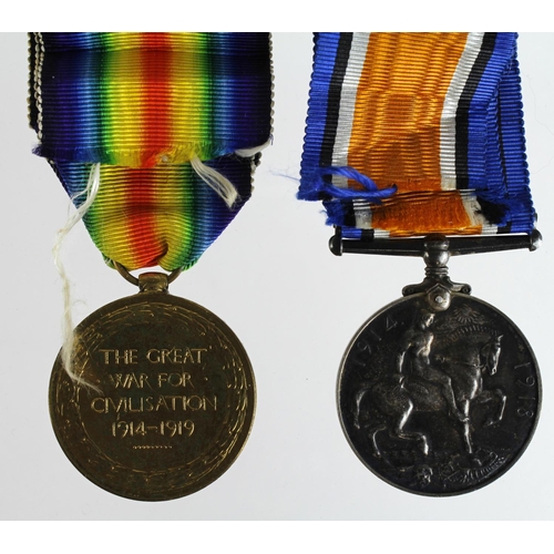 1702 - BWM & Victory Medal (missing 1915 Star) named (2.Lieut R. Souster). Rifle Brigade, Commissioned into... 