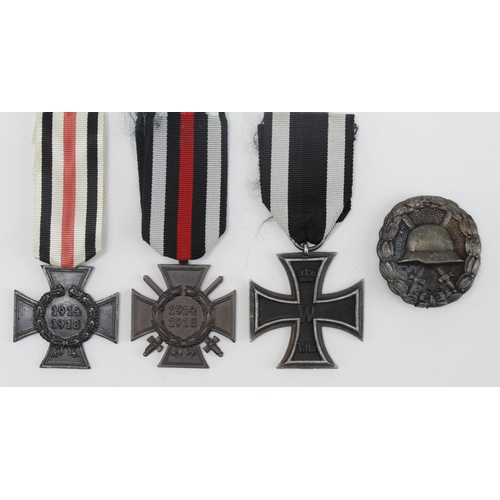 2187 - WW1 German medals inc 2nd class iron cross and wound badge.