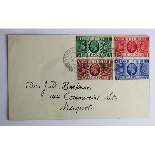 225 - GB 1935 Silver Jubilee FDC, all four values on plain envelope, postmarked 7th May 1935. Cat £475 Sca... 