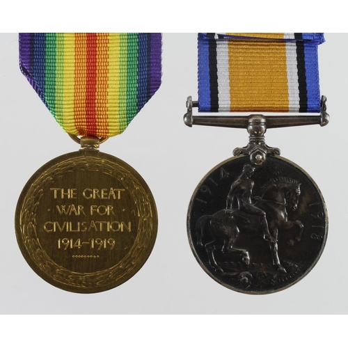 2309 - BWM & Victory casualty medals to 46845 L/cpl Albert Irons 78th Field Coy Royal Engineers. K in A 11-... 