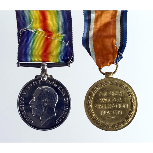 2314 - BWM & Victory Medal named (94094 Pte T G S Godwin, Liverpool Regt). Died of Wounds 4/10/1918 with th... 