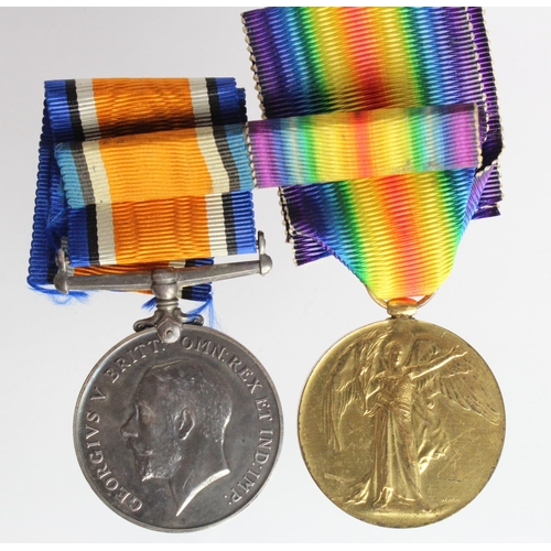 2326 - BWM & Victory Medal to 75195 Pte W A Williams Welsh Regt. Served 14th Bn. Born Gowerton, Wales. (2)