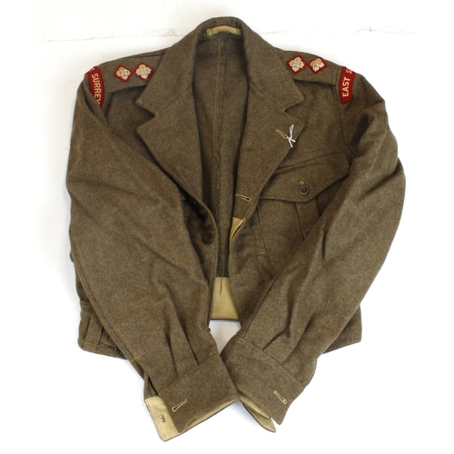 2382 - East Surrey Regt 1949 pattern officers battle dress blouse.