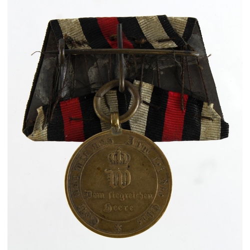 2401 - Franco-Prussian War interest - original medal 1870 - 1871, with named award certificate (damaged) fo... 