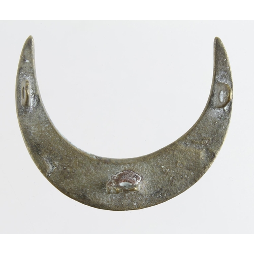 2408 - Georgian (probably) Gibraltar brass Gorget type badge (has 3 lugs to the reverse). (Royal Marines re... 