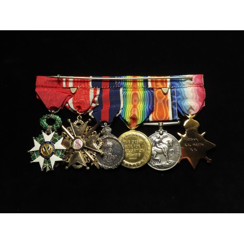 2413 - Group mounted as worn - 1915 Star Trio (Commr W L Allen RN) (pair named Capt W L Allen RN), 1902 Cor... 