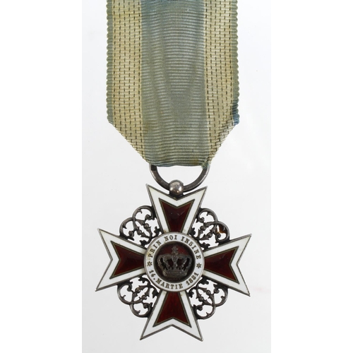 2465 - Kingdom of Romania, Order of the Crown, Civil Division. Small area of enamel chipping noted. (41mm)