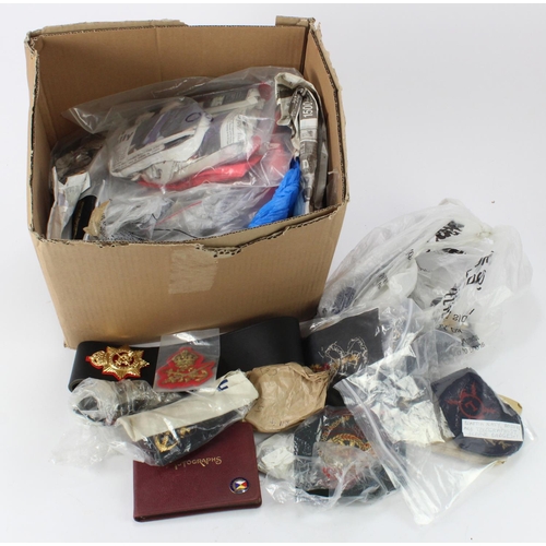 2479 - Maritime interest - box packed with various mostly cloth insignia from around the world, inc Naval, ... 