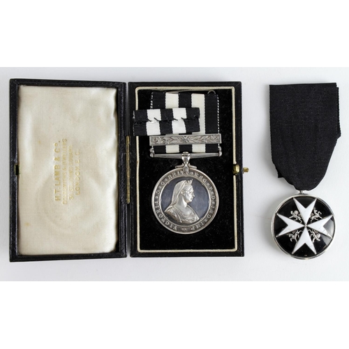 2533 - Order of St John Breast Badge type 4 (enamel chips noted), plus a cased St Johns Medal with extra se... 