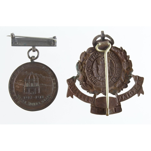 2554 - Police - WW1 bronze, Birmingham Special Constable, 1916 badge - No. 1455 and a Birmingham bronze Spe... 