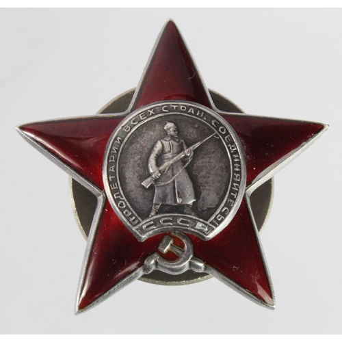 2629 - Russian Order of the Red Star awarded to Tank Commander Lieut. Colonel Nikolai Aleksandrovich Musato... 