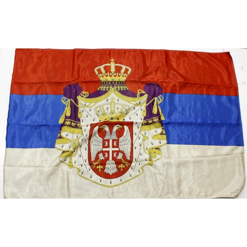 2634 - Serbia a silk WW1 era flag, national colours, minor service wear.