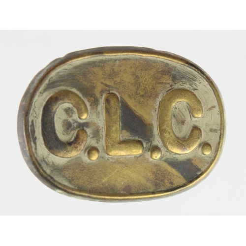 2709 - WW1 Chinese Labour Corps Cap Badge. The C.L.C (Coolies) were responsible for many laborious tasks su... 