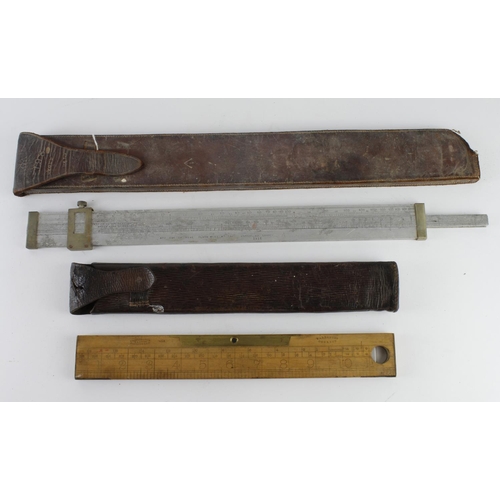 2731 - WW1 RA 1916 dated OBS of fire slide rule and 1915 dated level both in their original cases.