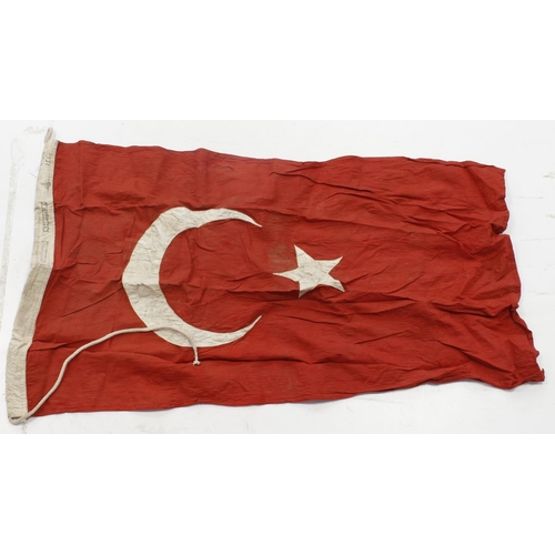 2743 - WW1 Turkish flag 3x2 feet stamped to the lanyard.