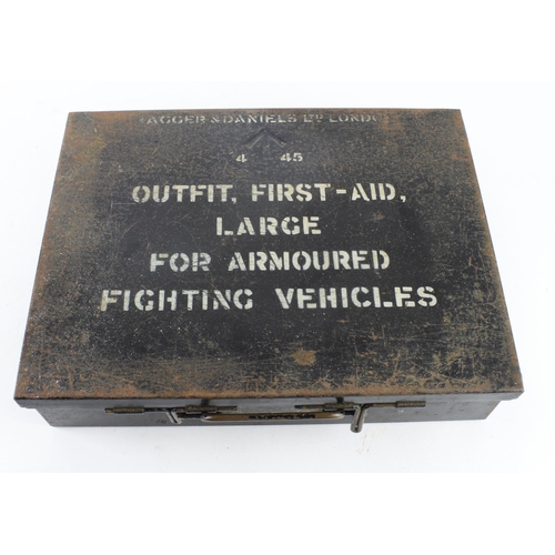 2752 - WW2 1945 AV First Aid tin case with various pocket manual relating to the RE and various lanyards et... 