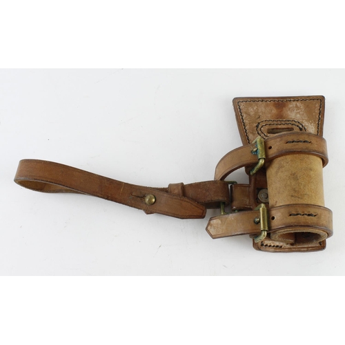 2801 - WW2 scarce brown leather Cavalry or Horse Artillery sword frog which attaches to the saddle.