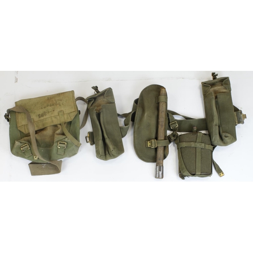 2802 - WW2 set of 1937 pattern webbing including belt, pouches, cross straps, water bottle, entrenching too... 