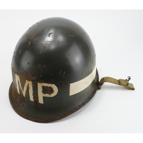 2810 - WW2 US M1 Swivel Bale Military Police Helmet.